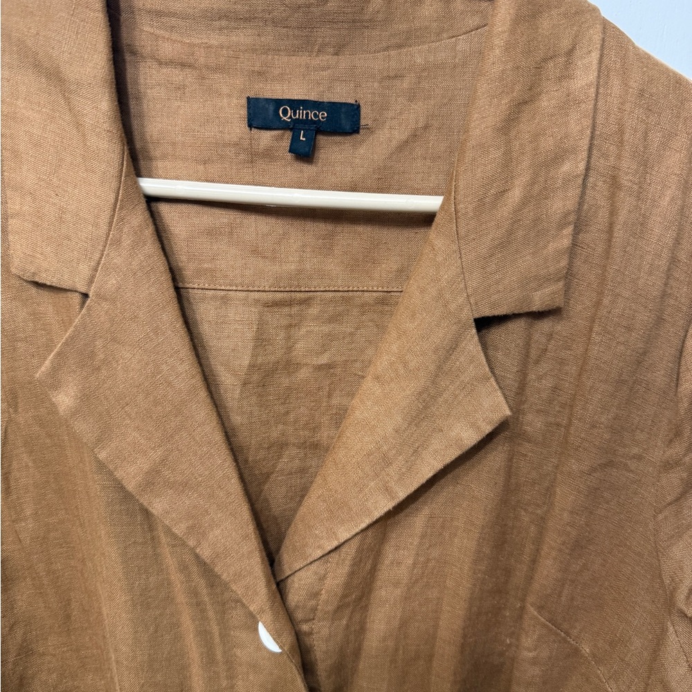 Quince 100% European Linen Button Front Dress - Picture 4 of 5